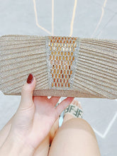 Pleated Crystal Bead Clutch MNBF142