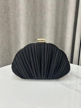 Pleated Satin Shell-Shaped Clutch MNBF122