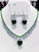 Emerald Green Wheat Heart Crystal Necklace Set MRL20008